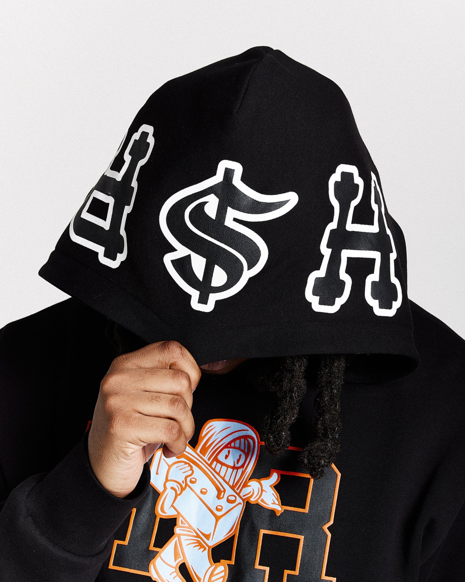 Loony Oversized Hoodie - Black/White