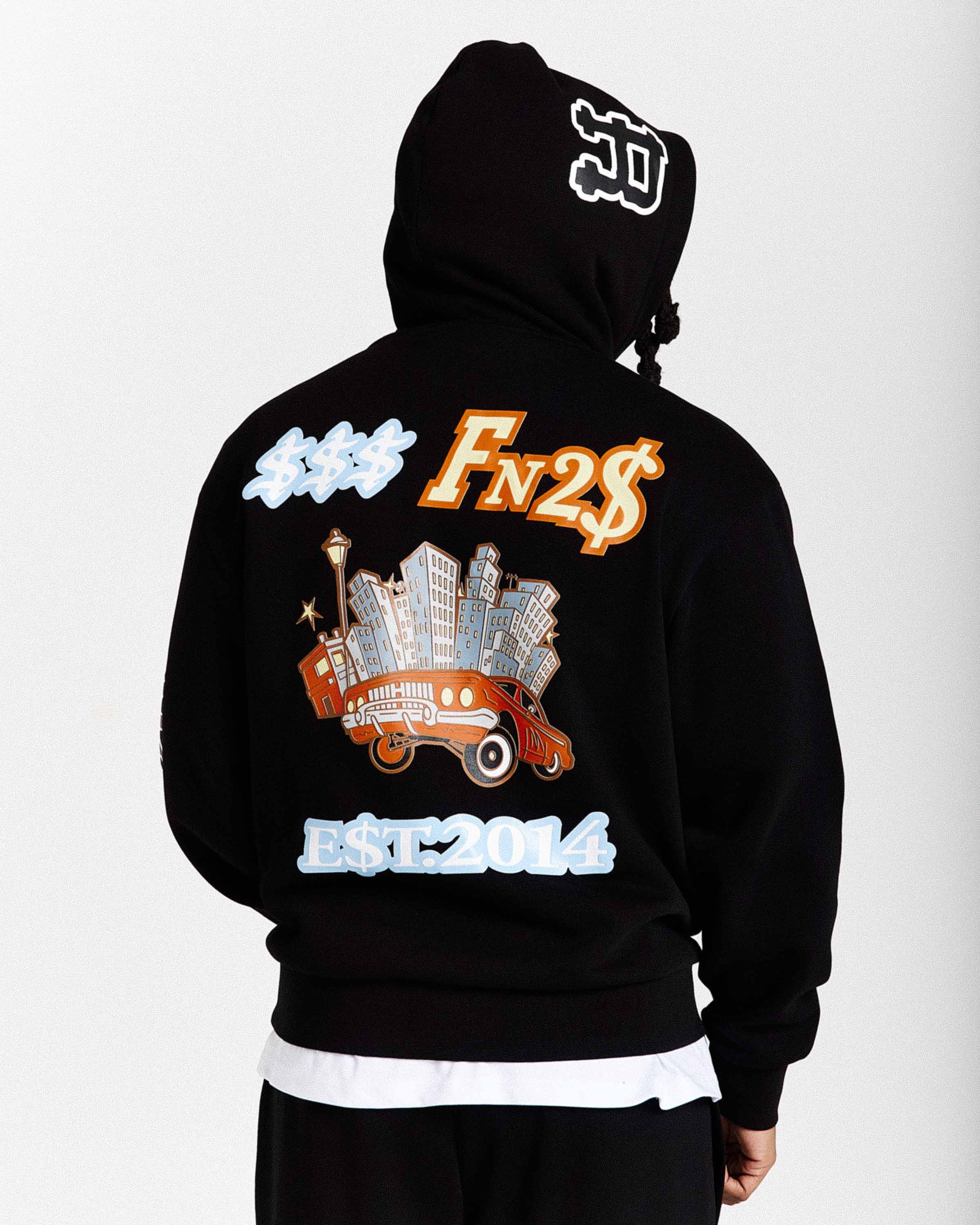 Loony Oversized Hoodie - Black/White