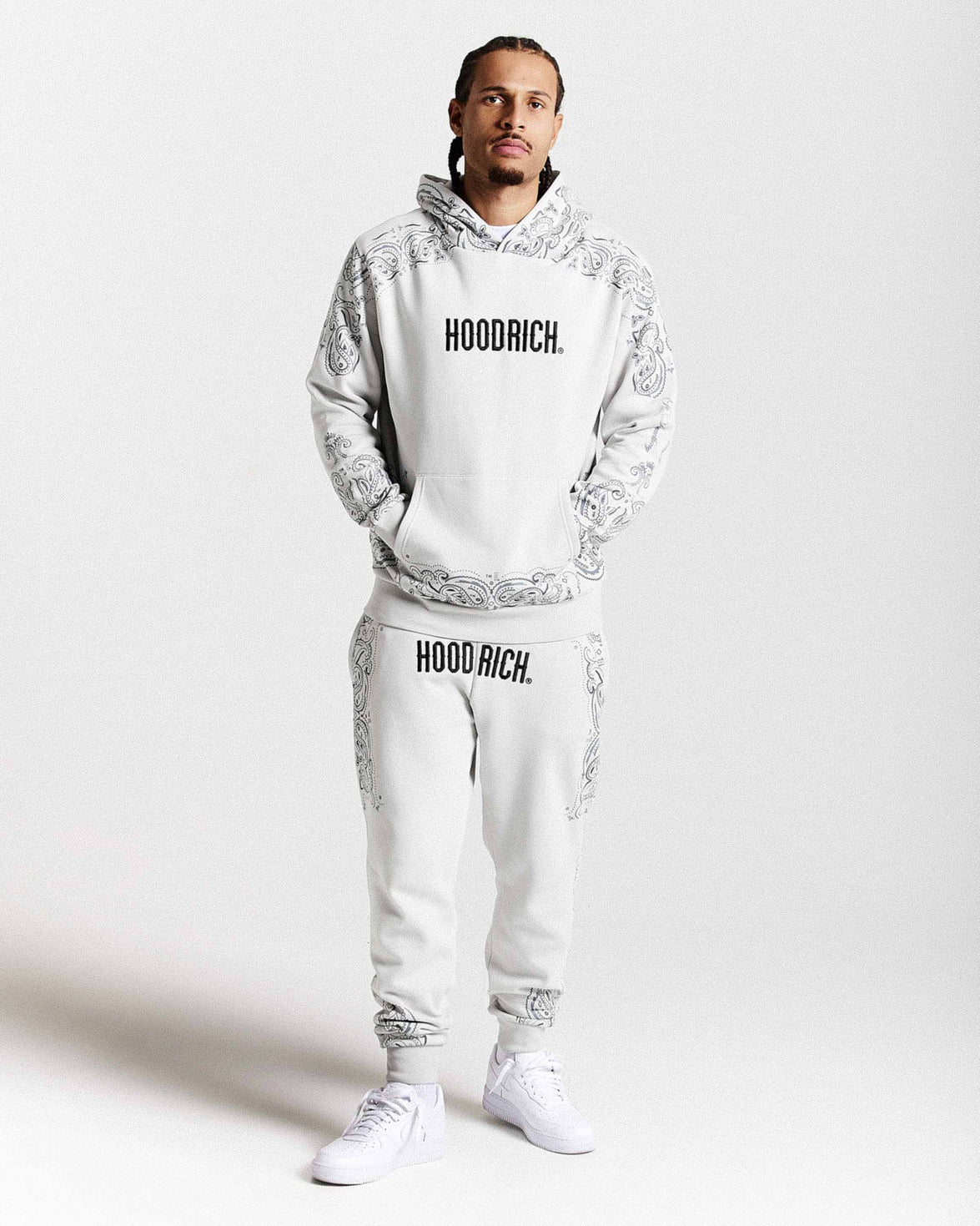 Motif Joggers - Light Grey/Black