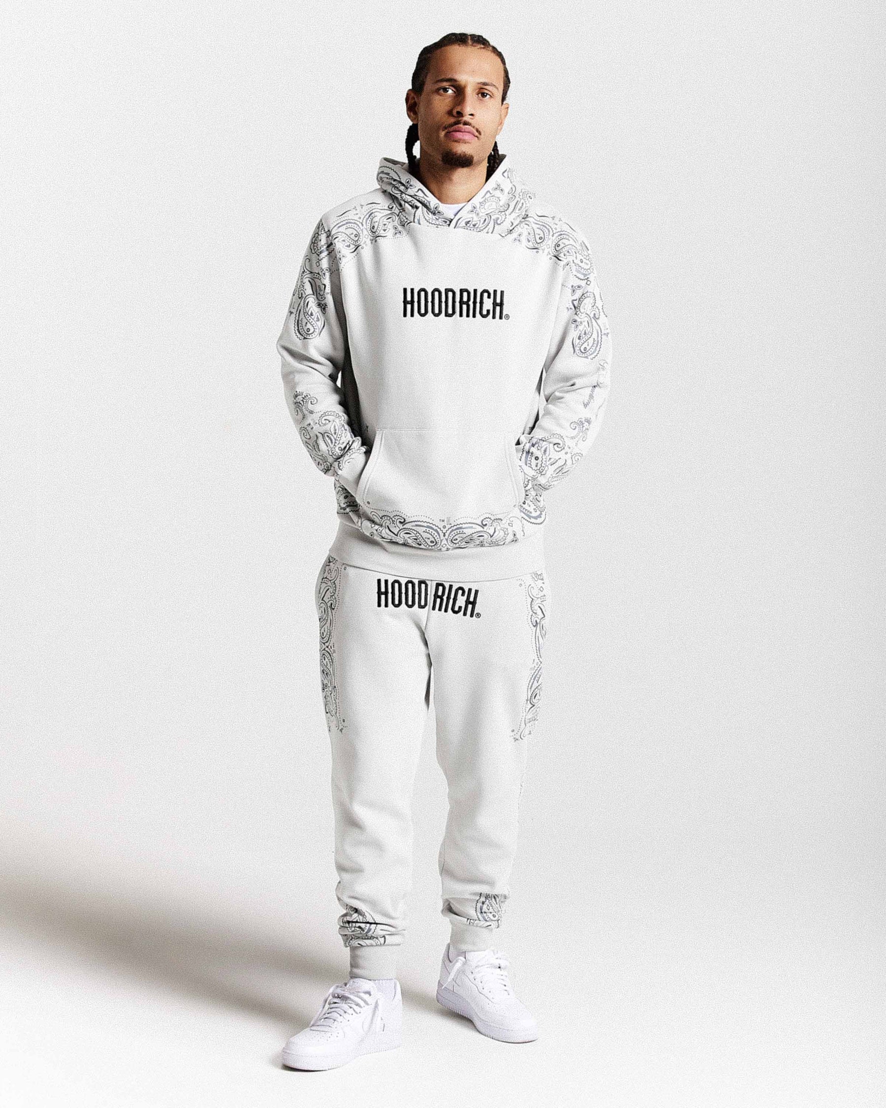 Motif Joggers - Light Grey/Black