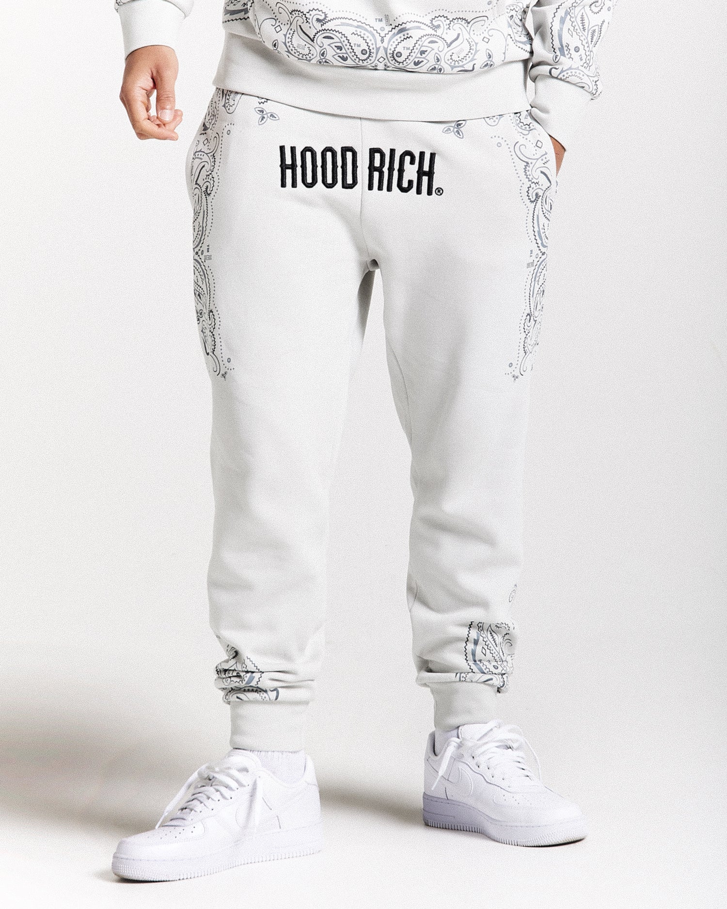 Motif Joggers - Light Grey/Black