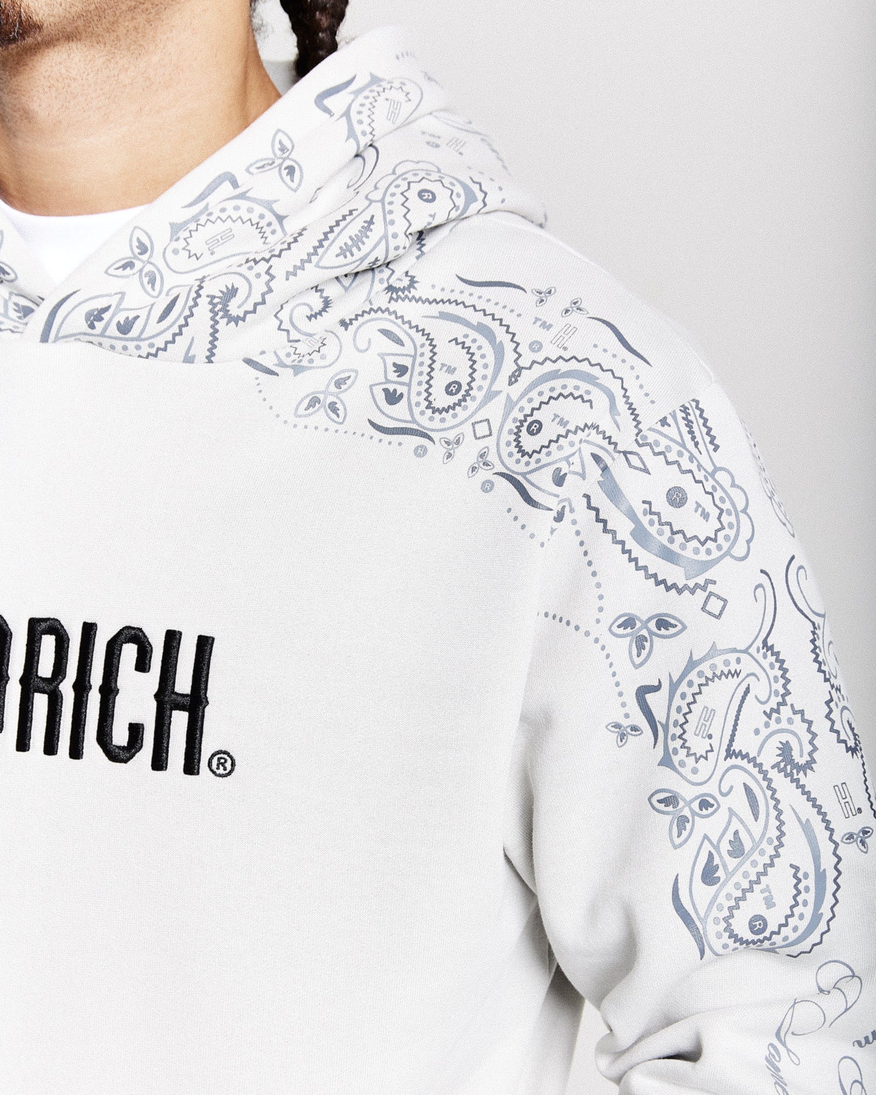 Motif Hoodie - Light Grey/Black