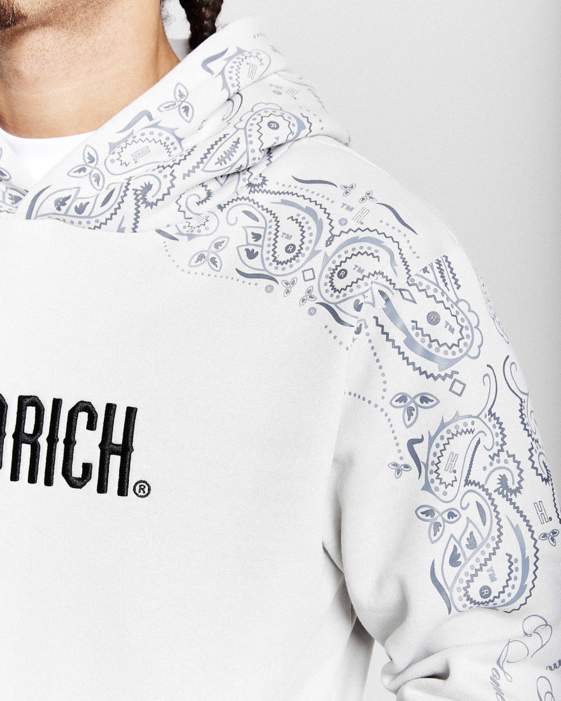 Motif Hoodie - Light Grey/Black