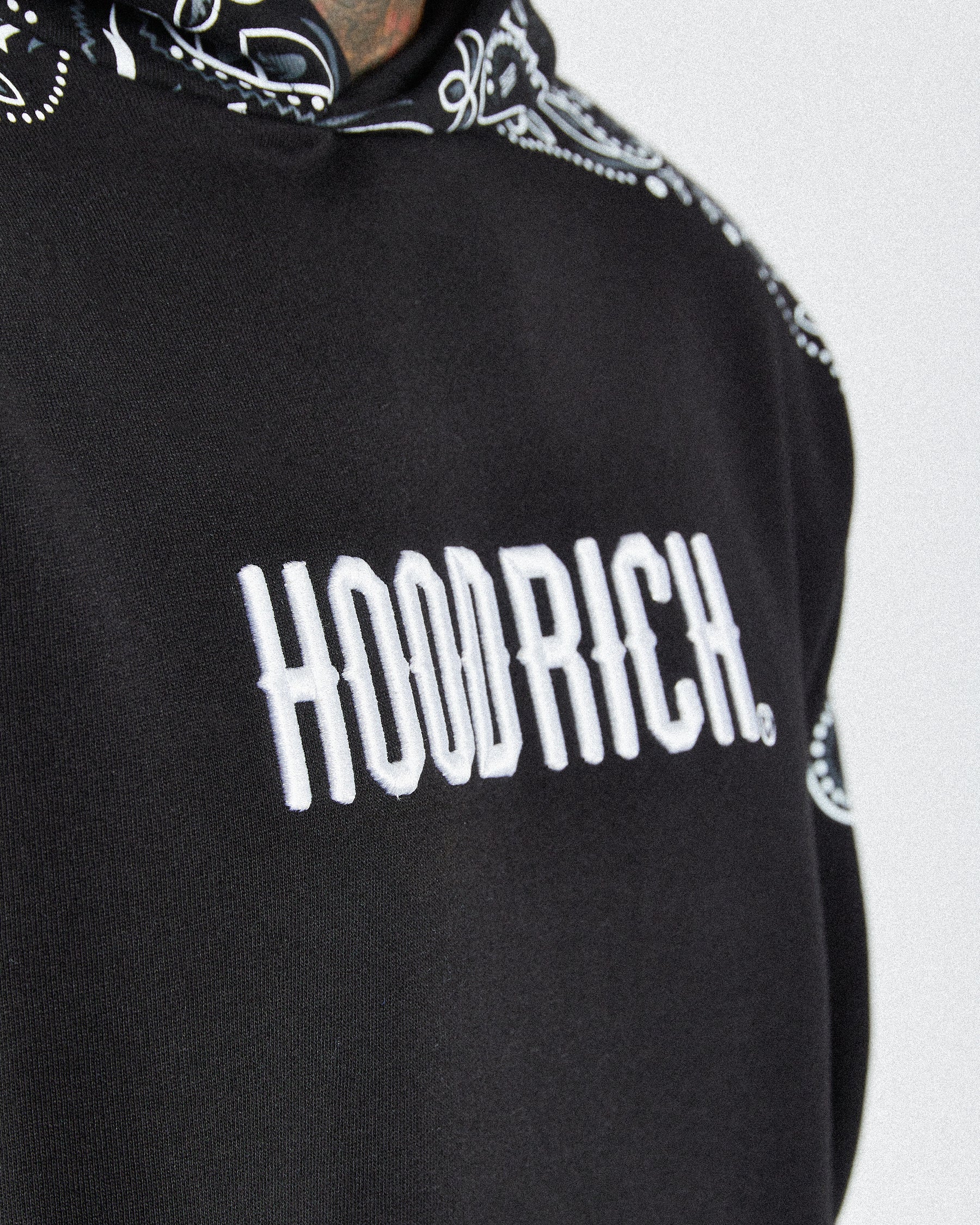 Motif Hoodie - Black/White/Grey