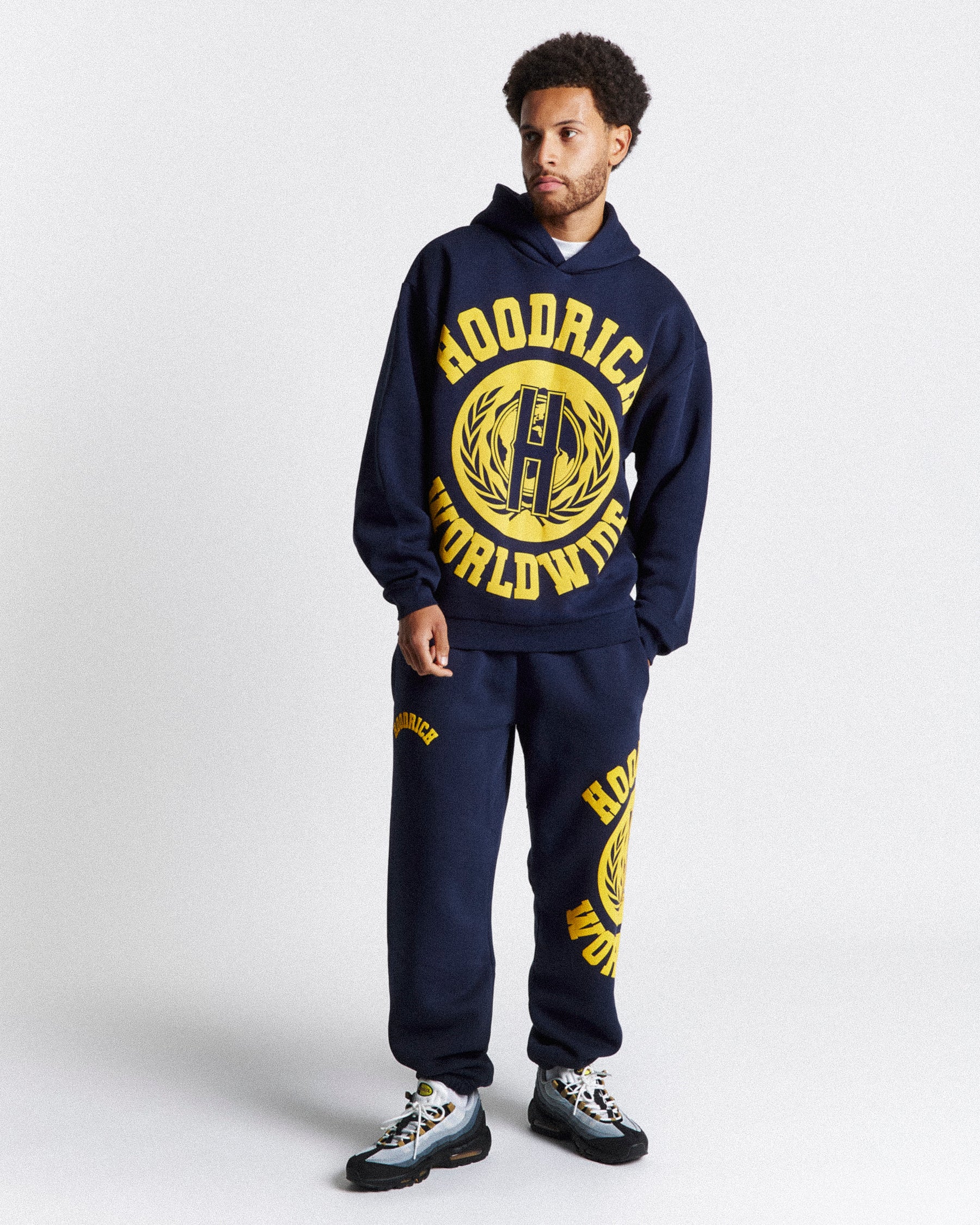 Frat Oversized Jogger - Navy/Yellow/White