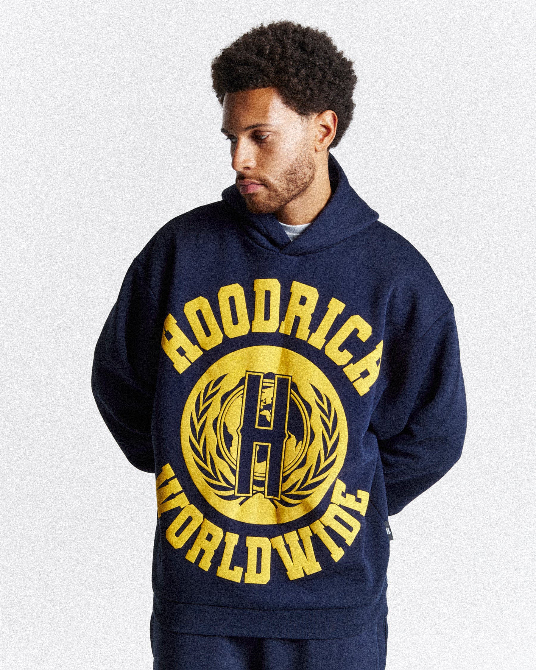 Frat Oversized Hoodie - Navy/Yellow/White