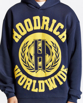 Frat Oversized Hoodie - Navy/Yellow/White