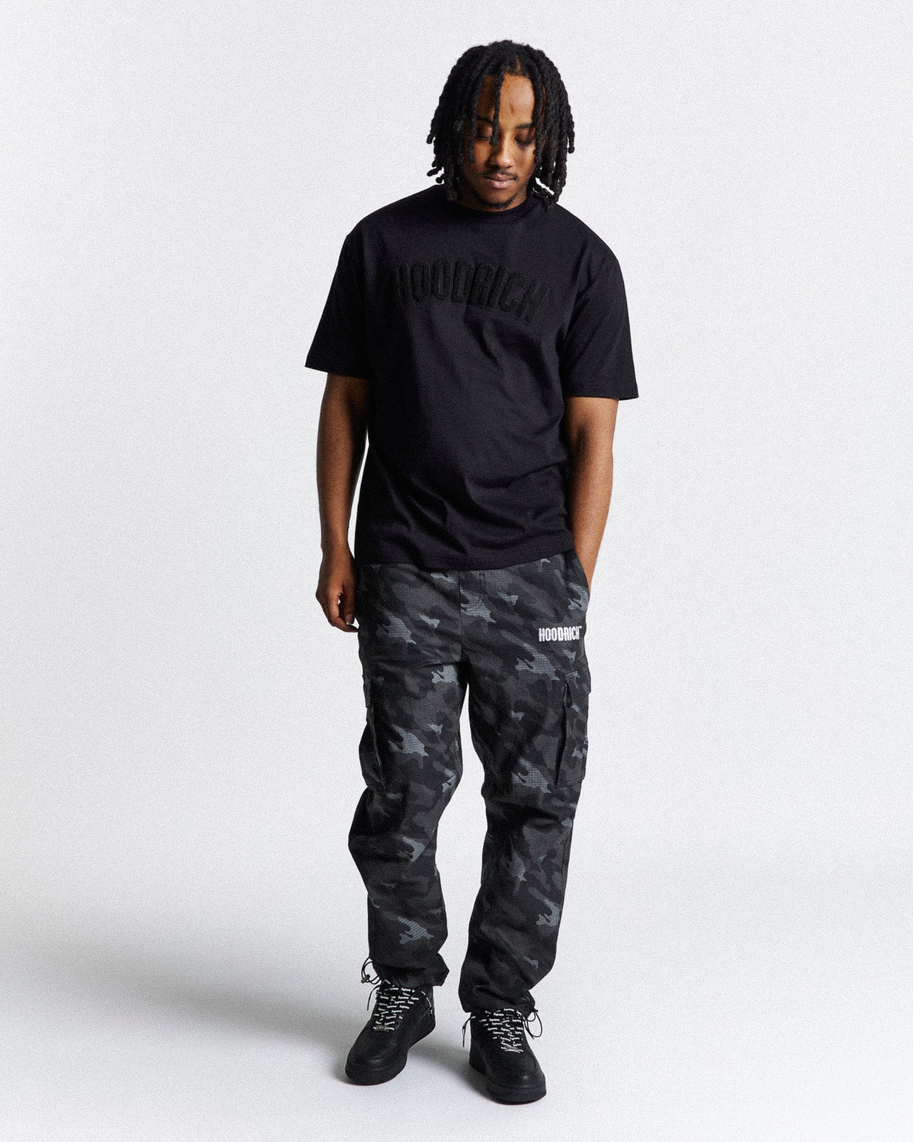 Catch Woven Cargo Pants - Black Camo/White/Grey