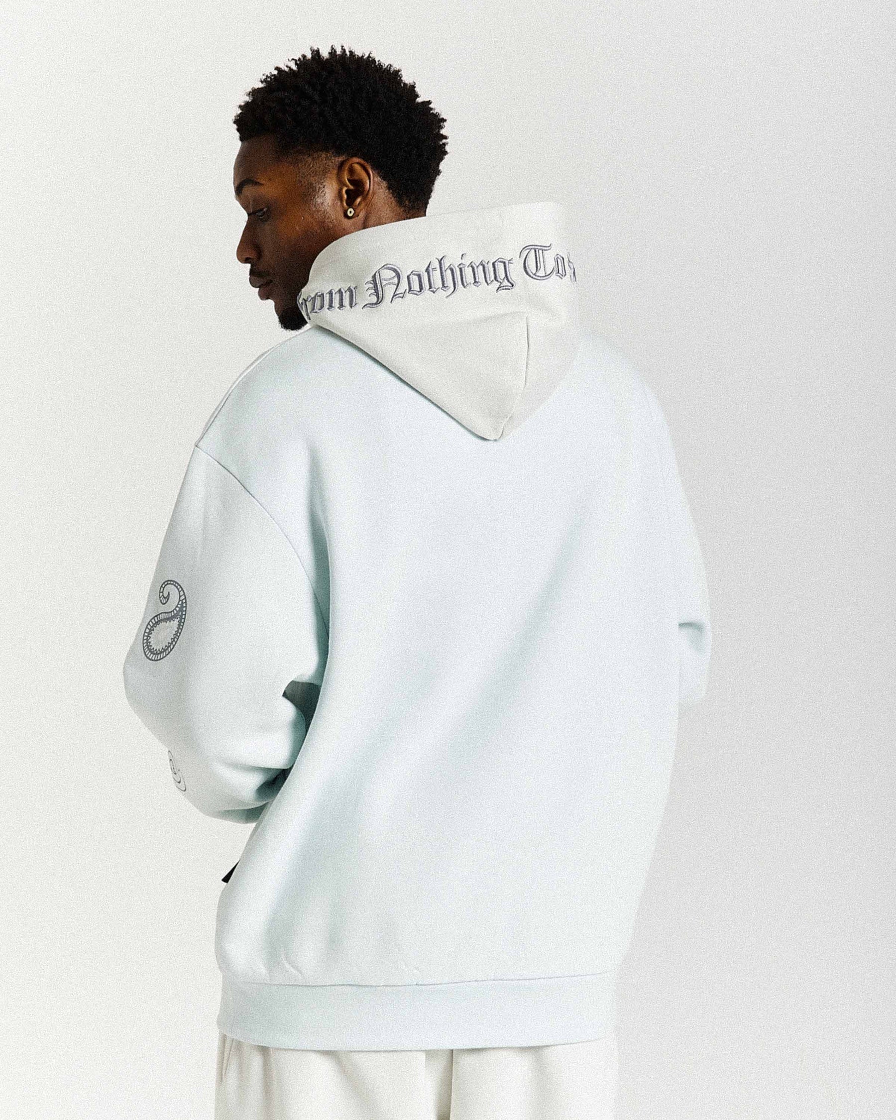 Inkline Oversized Hoodie - Grey/White