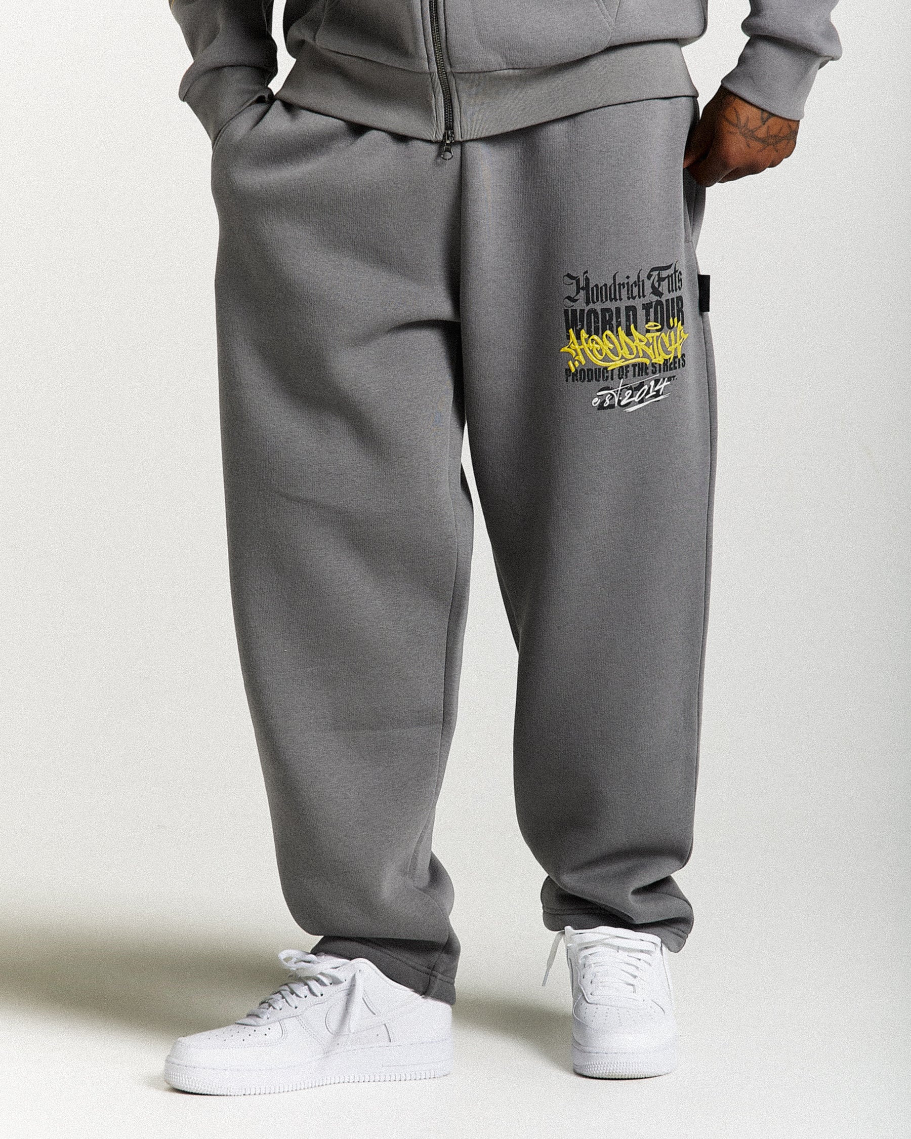 Stamp Tour Oversized Joggers - Grey/Black/Yellow