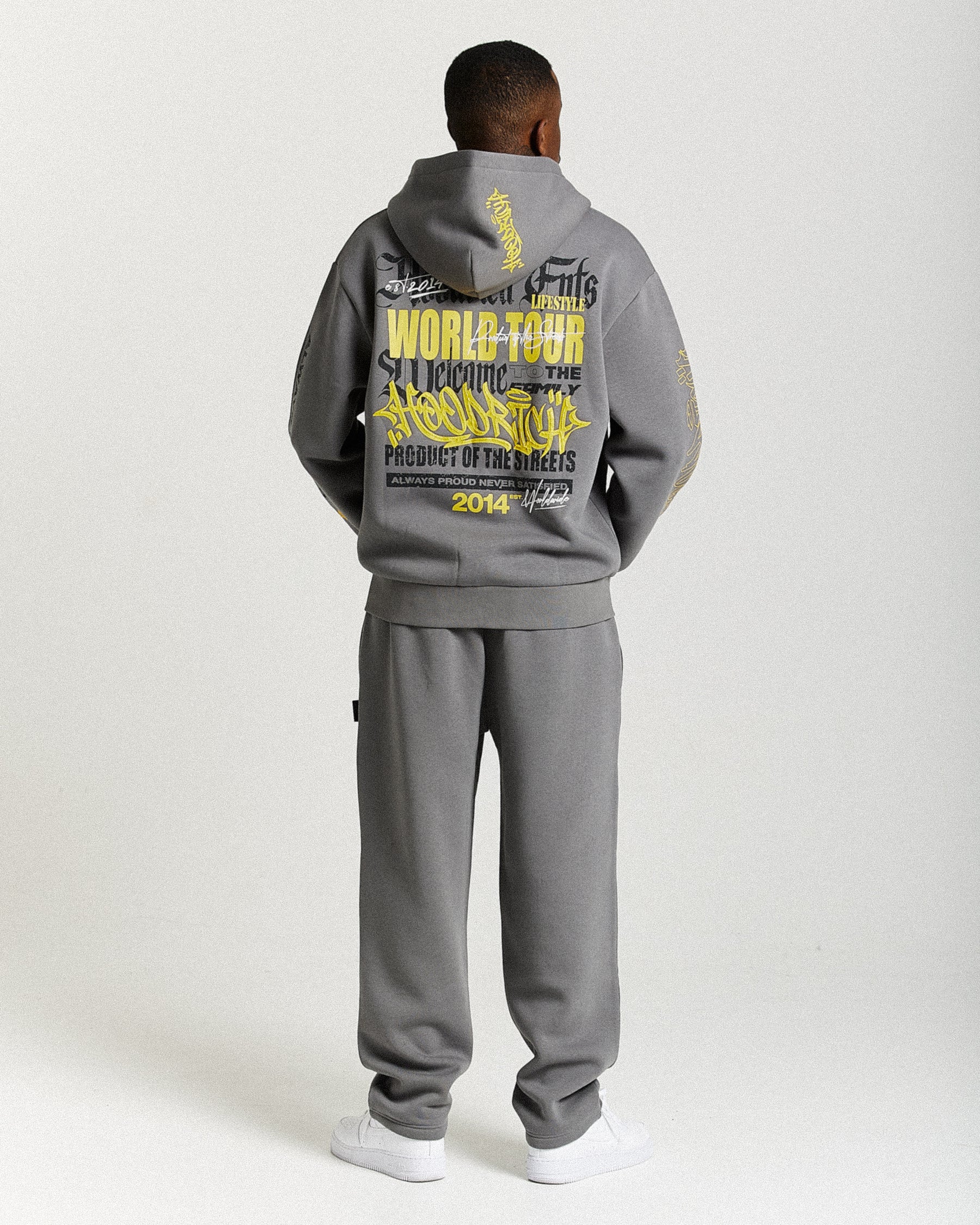 Stamp Tour Oversized Joggers - Grey/Black/Yellow