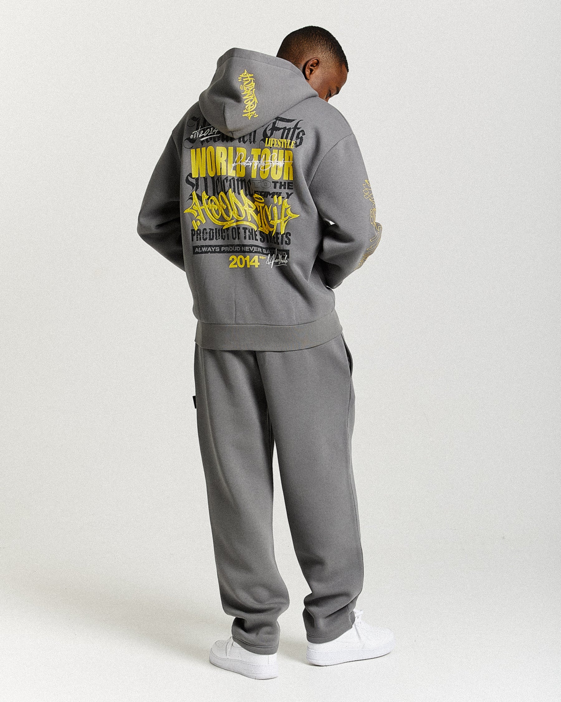 Stamp Tour Oversized Joggers - Grey/Black/Yellow