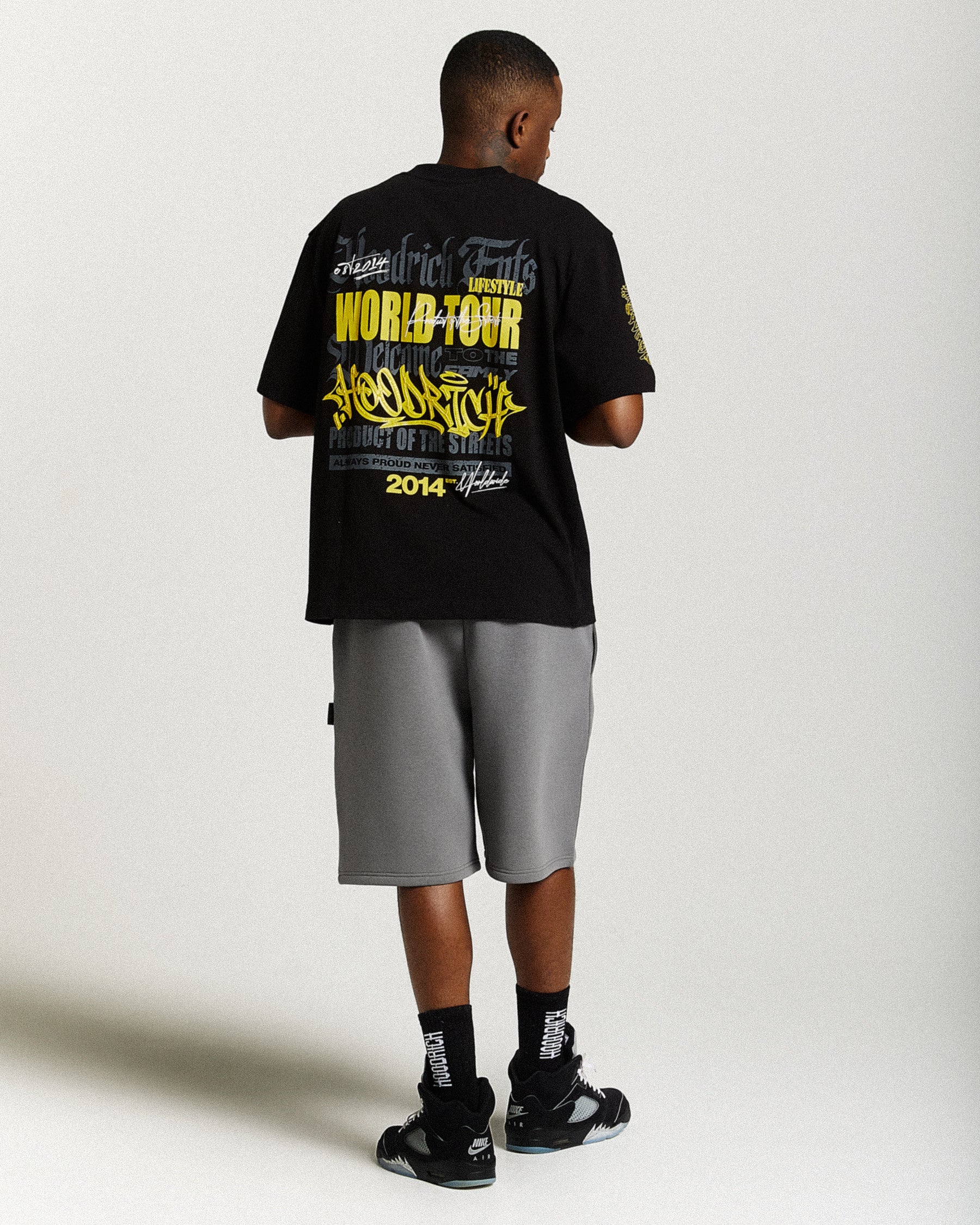 Stamp Tour Oversized T-Shirt - Black/Grey/Yellow