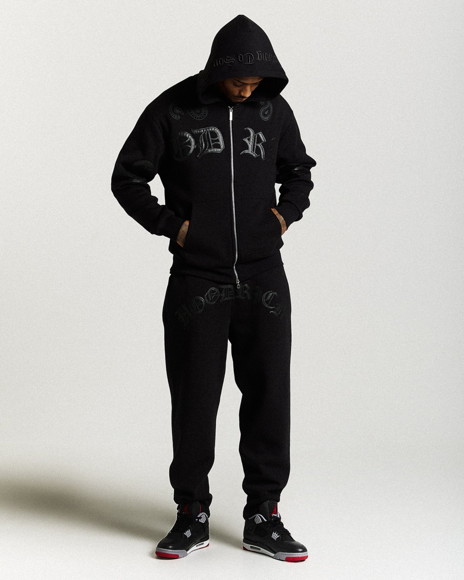 Inkline Oversized Zip Hoodie - Black