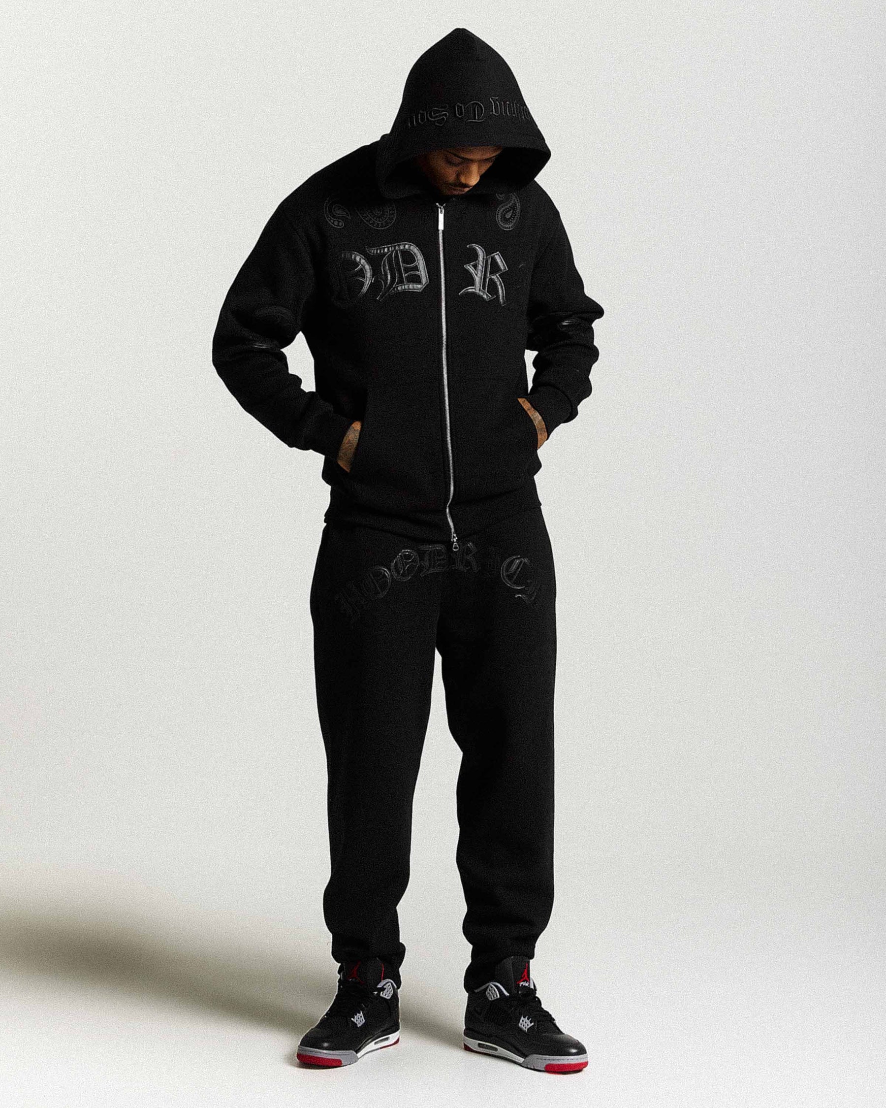 Inkline Oversized Zip Hoodie - Black
