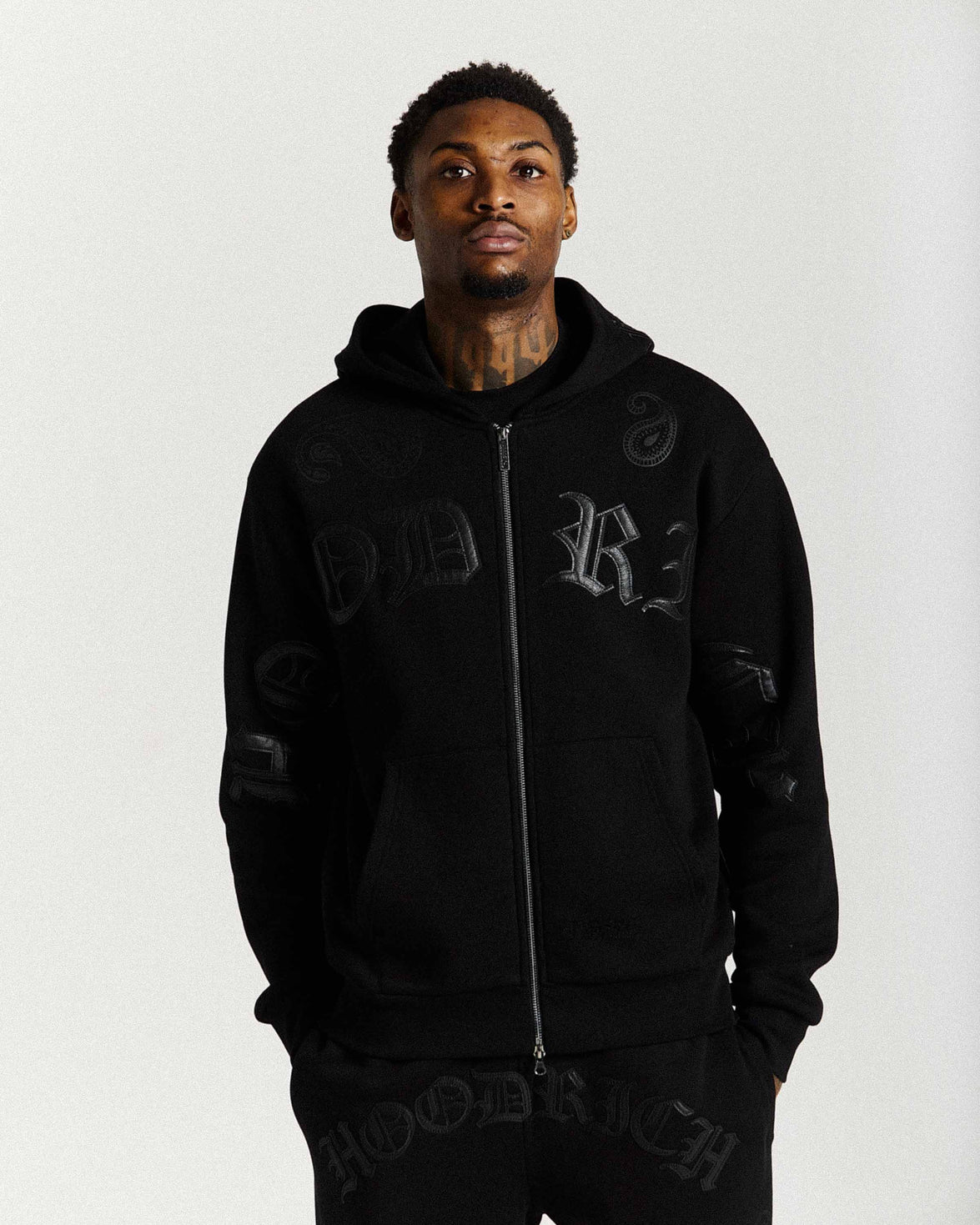 Inkline Oversized Zip Hoodie - Black