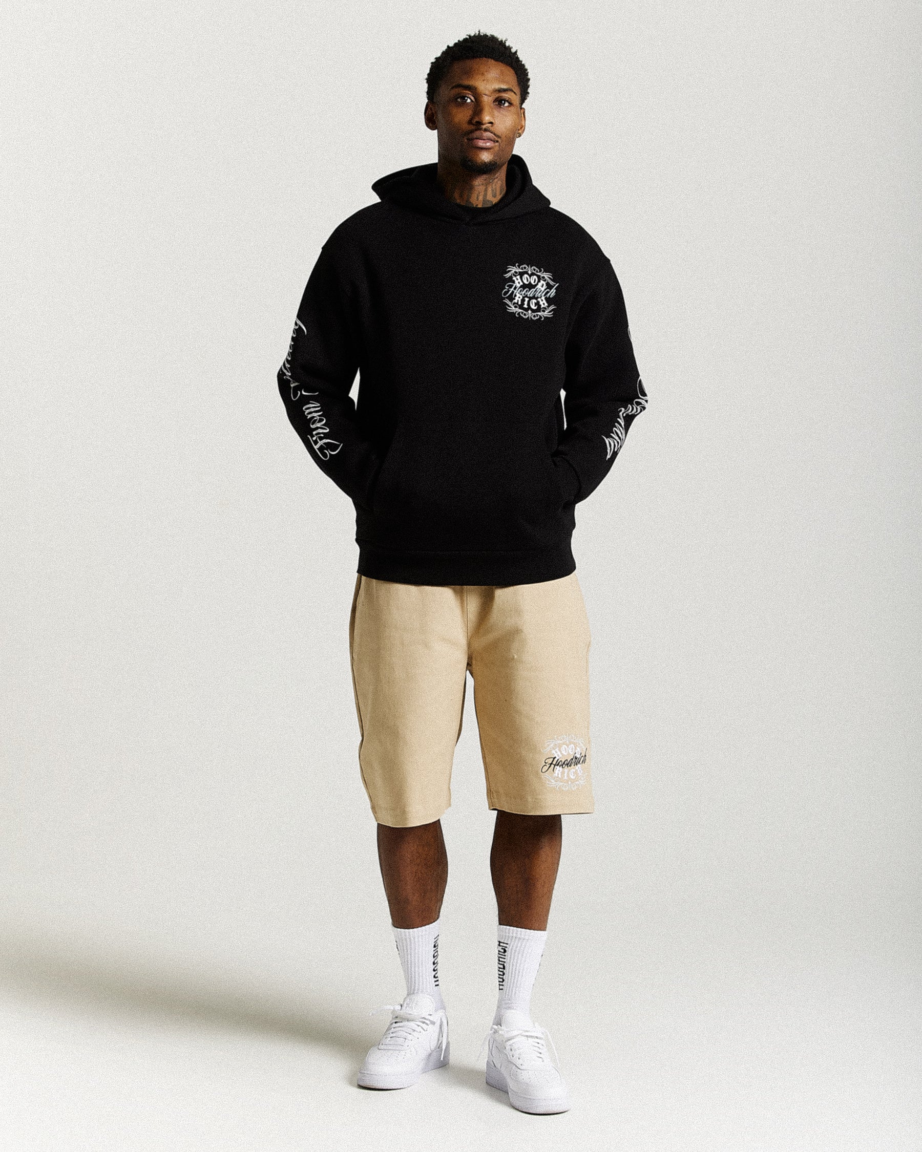 Rito Oversized Hoodie - Black/White/Blue