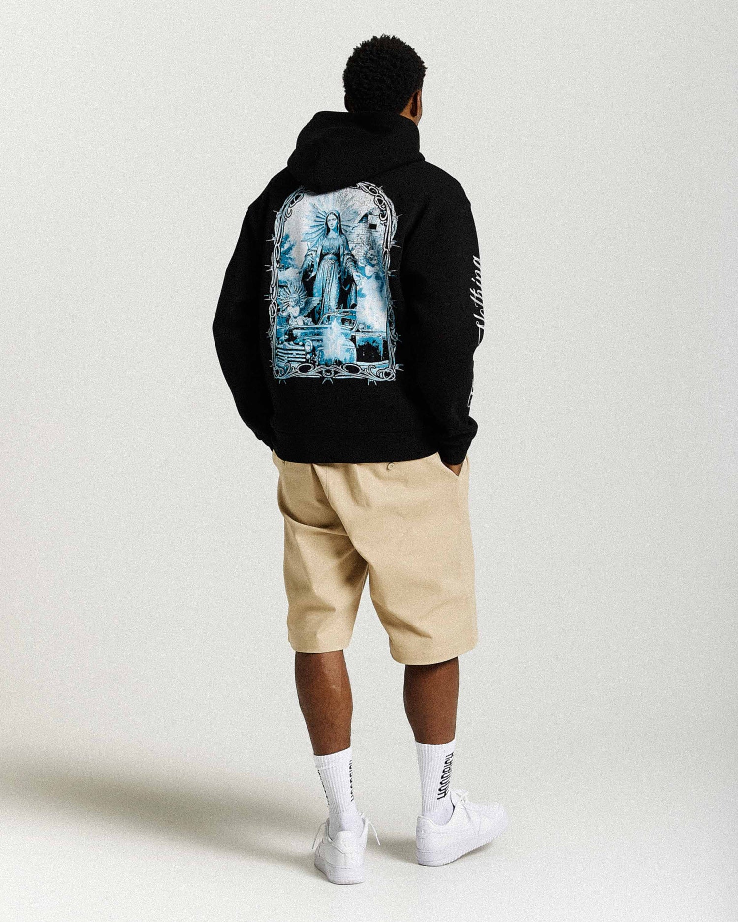 Rito Oversized Hoodie - Black/White/Blue
