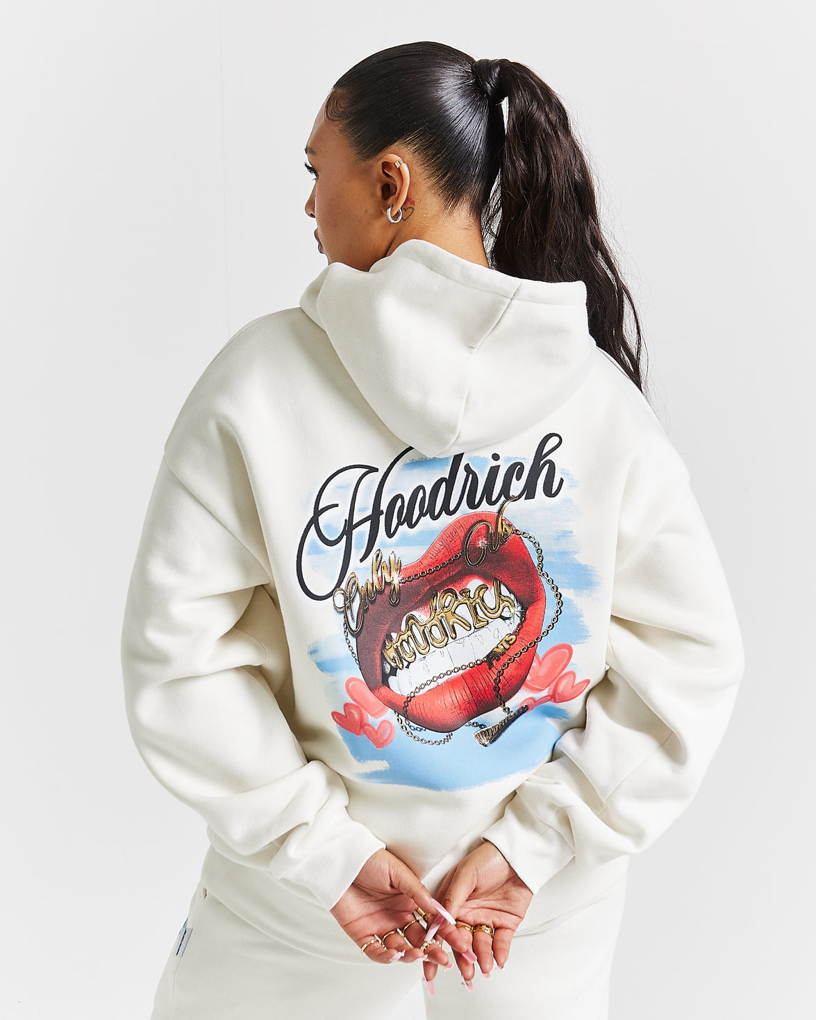 Grillz Oversized Hoodie - White/Red/Blue