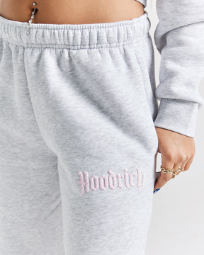 Totem Wide Leg Jogger - Light Grey/Pink/Rhinestone