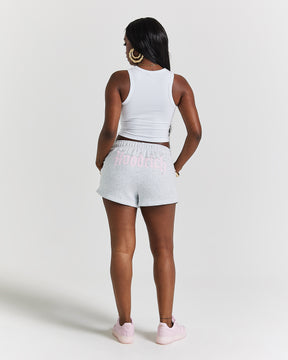 Totem Mini Sweatshorts - Light Grey/Pink/Rhinestone