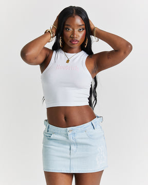 Totem Mini Skirt - Light Blue Wash