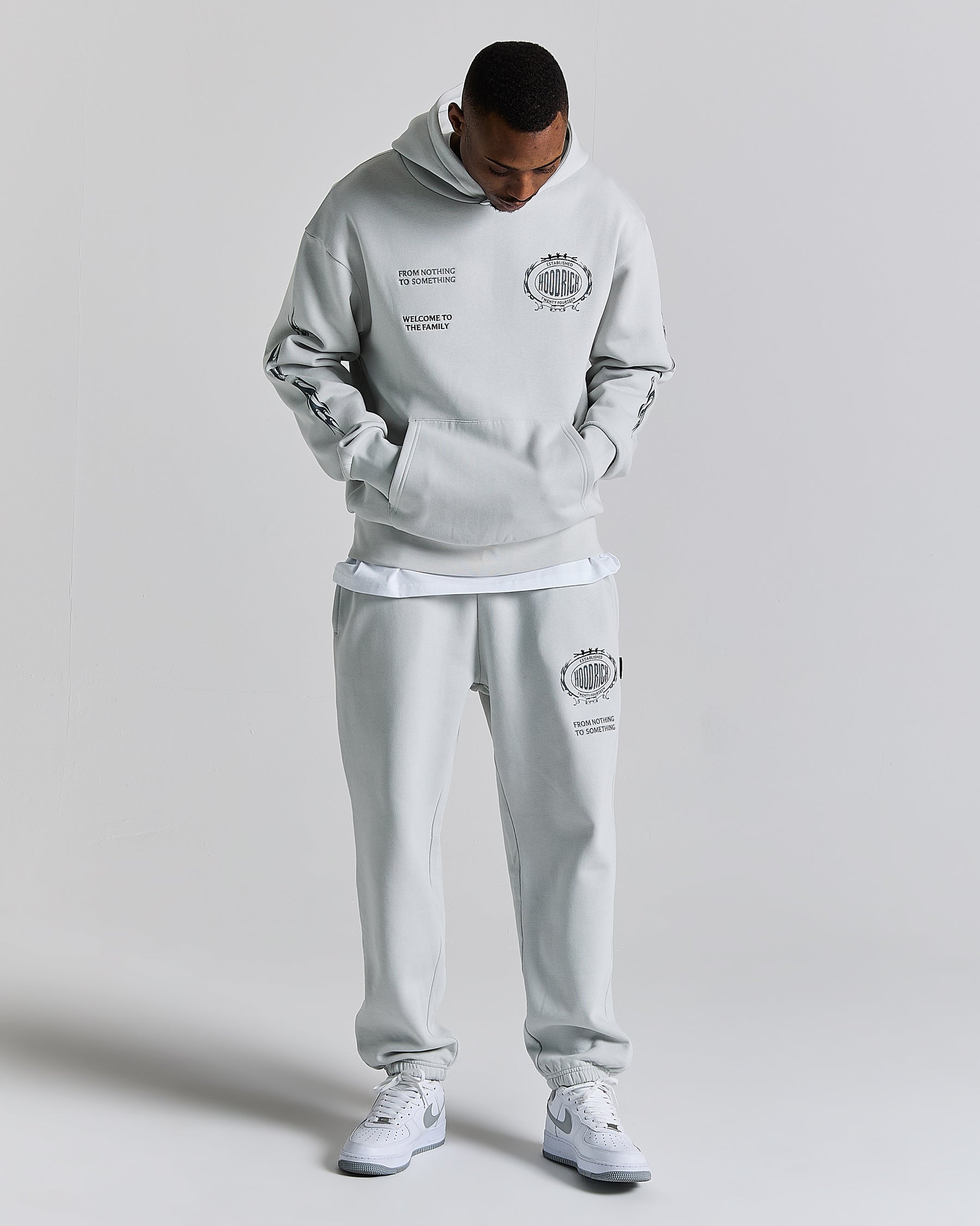 Noir Oversized Hoodie - Light Grey/Black