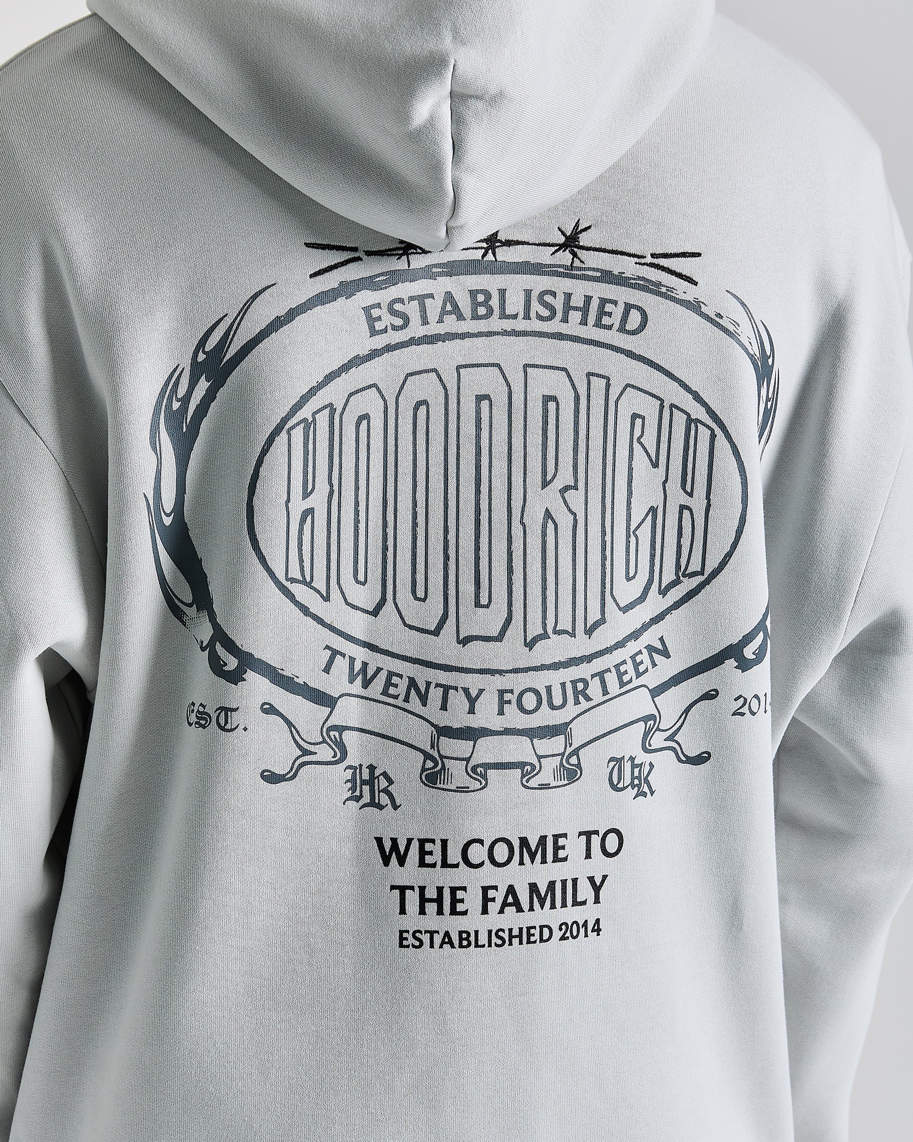 Noir Oversized Hoodie - Light Grey/Black