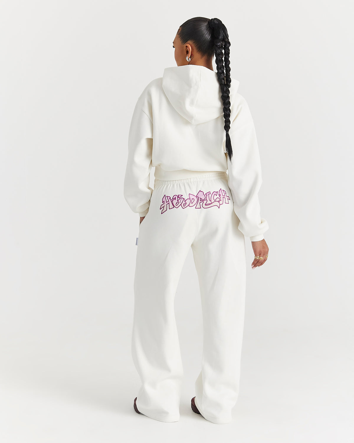 Lucky Boxy Hoodie - Cream/Pink