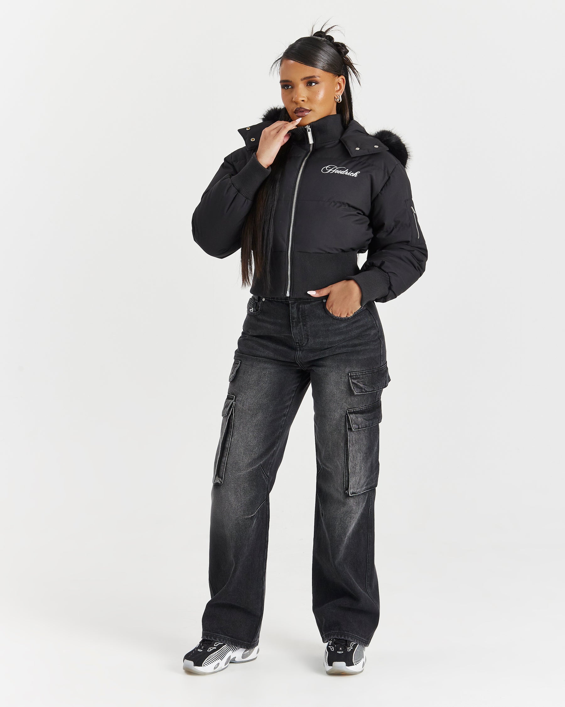 Forsyth Puffer Jacket - Black/Fur